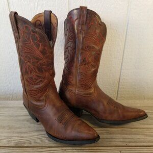 Ariat Heritage Womens Brown Leather Filigree Embroidered Western Boots 7.5 B